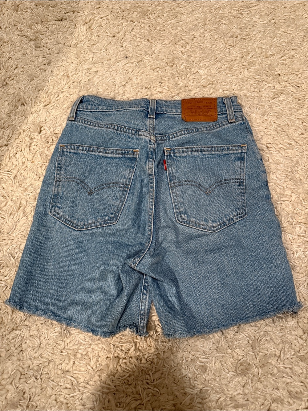 Levi’s High-Rise Frayed Hem Women's Denim Shorts in Blue
